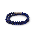 Double Lapis Bracelet In Silver