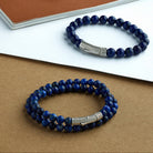 Double Lapis Bracelet In Silver