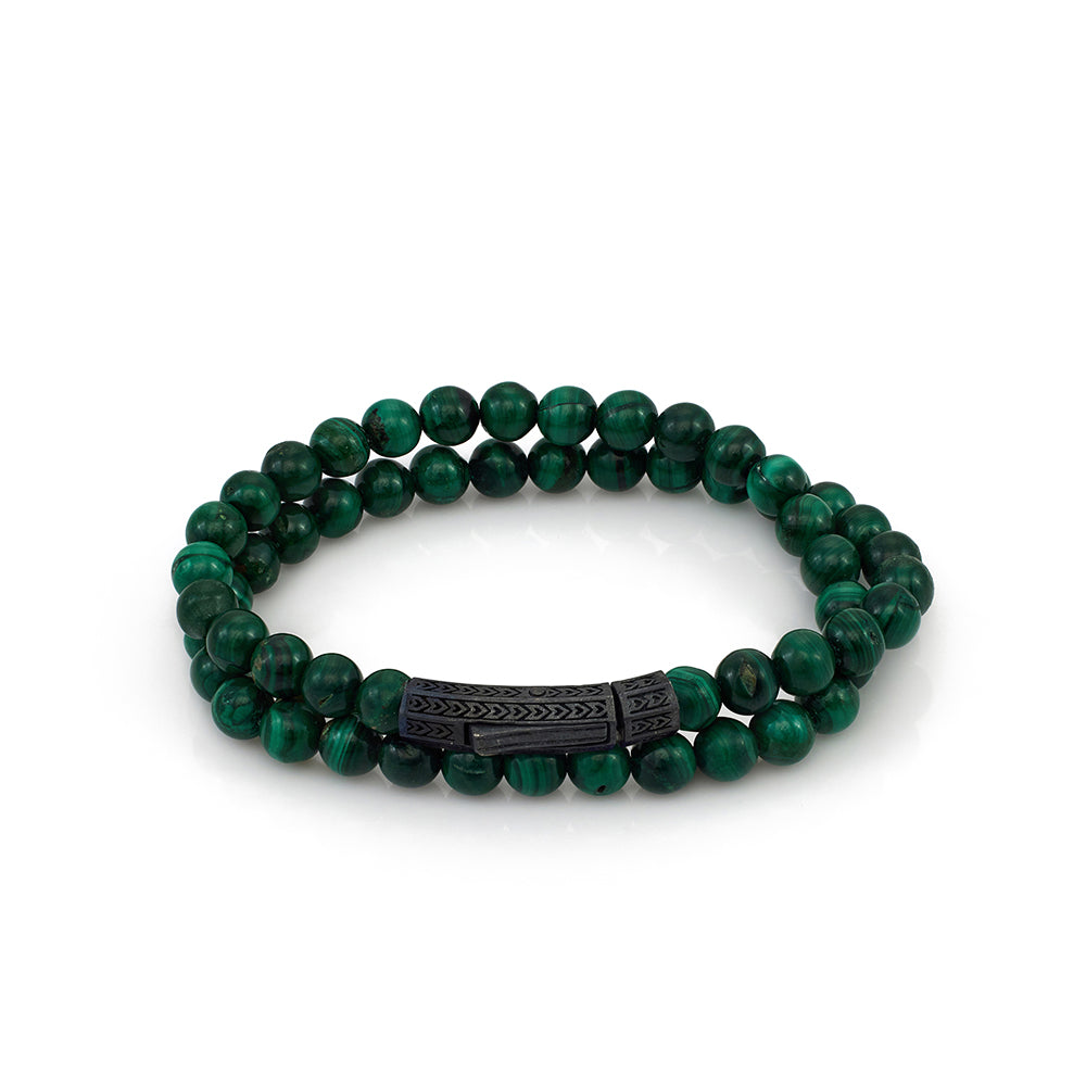 Double Malachite Bracelet In Oxide