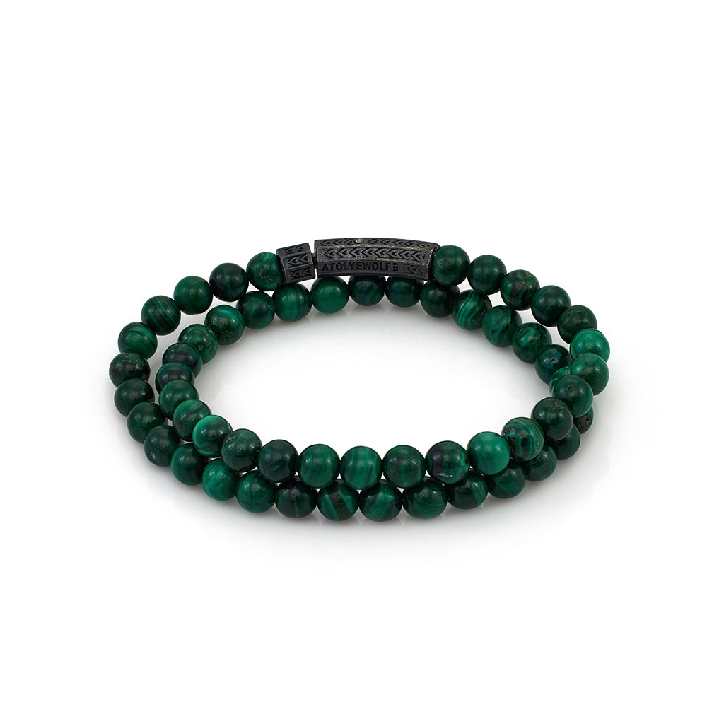 Double Malachite Bracelet In Oxide
