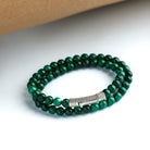 Double Malachite Bracelet In Silver