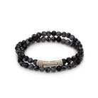 Double Obsidian Bracelet In Silver