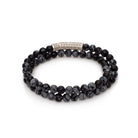Double Obsidian Bracelet In Silver