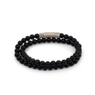Double Onyx Bracelet In Silver