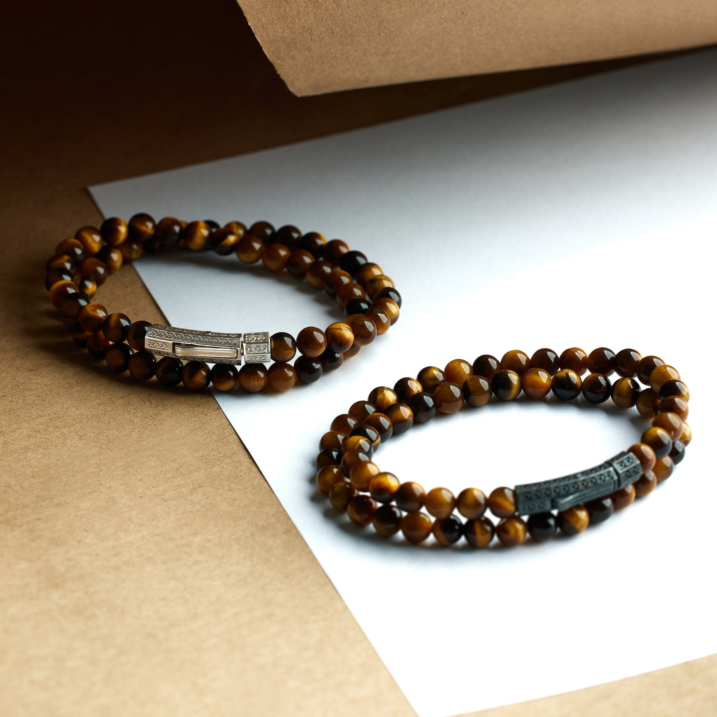 Double Tiger Eye Bracelet In Oxide