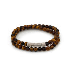 Double Tiger Eye Bracelet In Silver