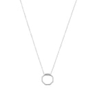 Empty Octagon Necklace In Silver