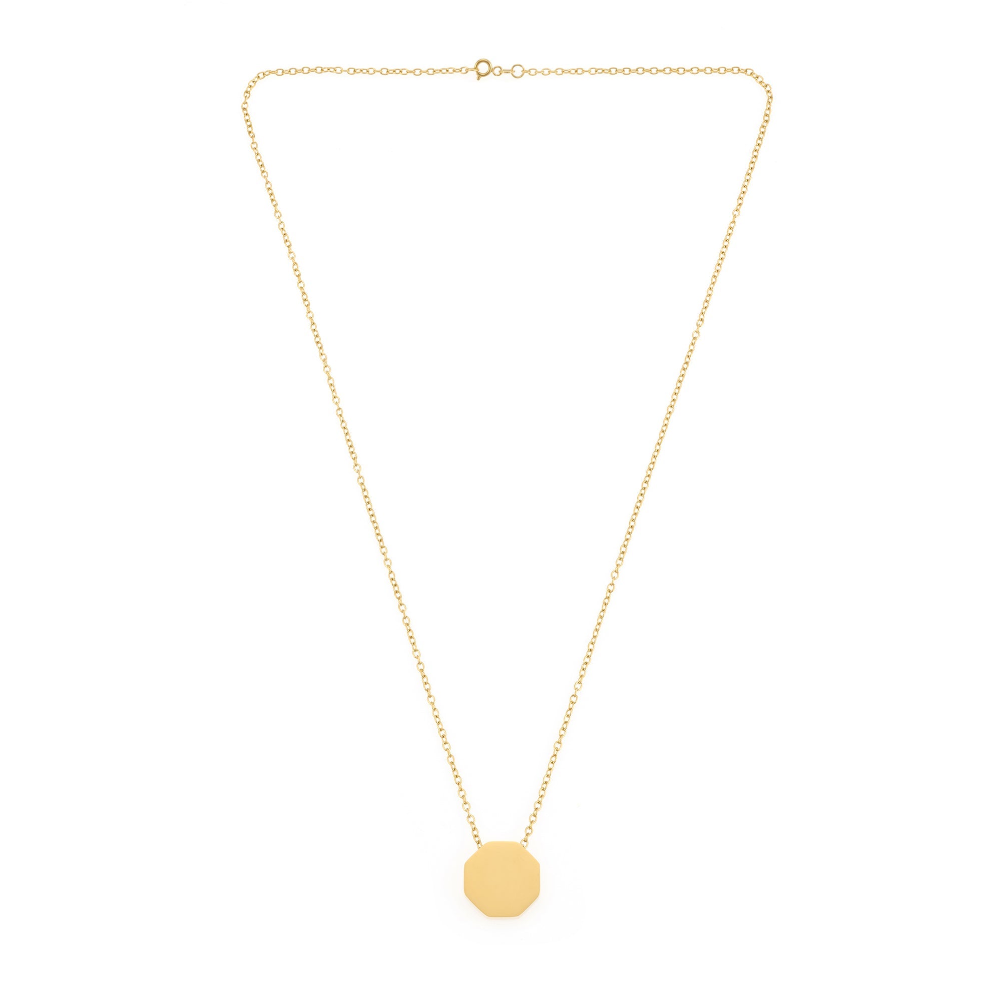 Full Octagon Necklace In Gold