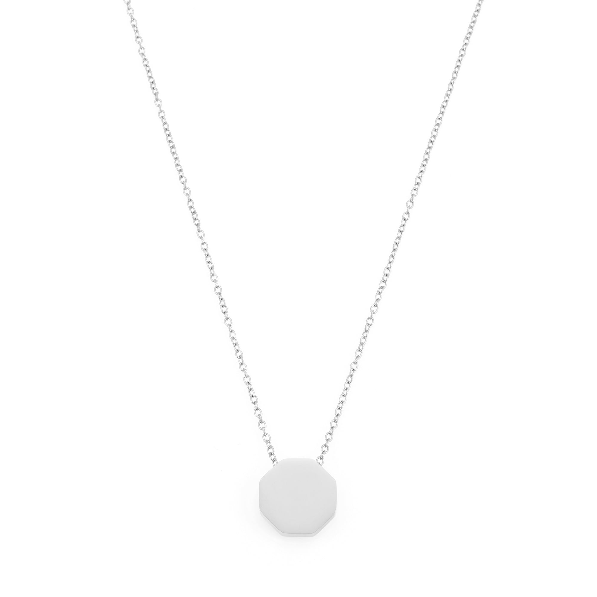 Full Octagon Necklace In Silver