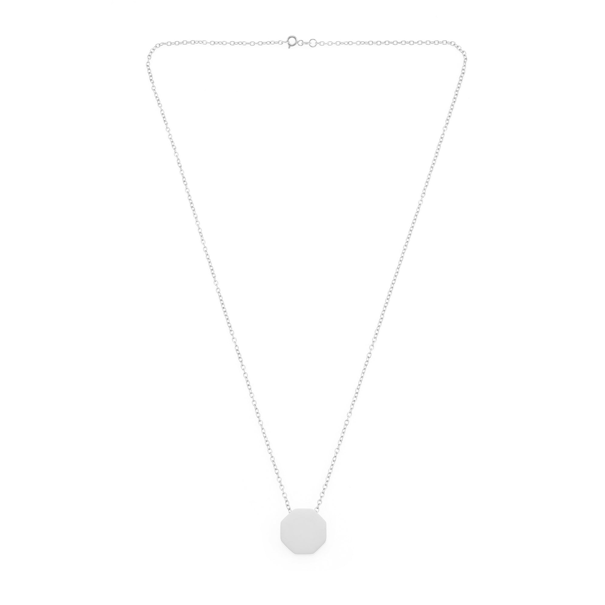 Full Octagon Necklace In Silver