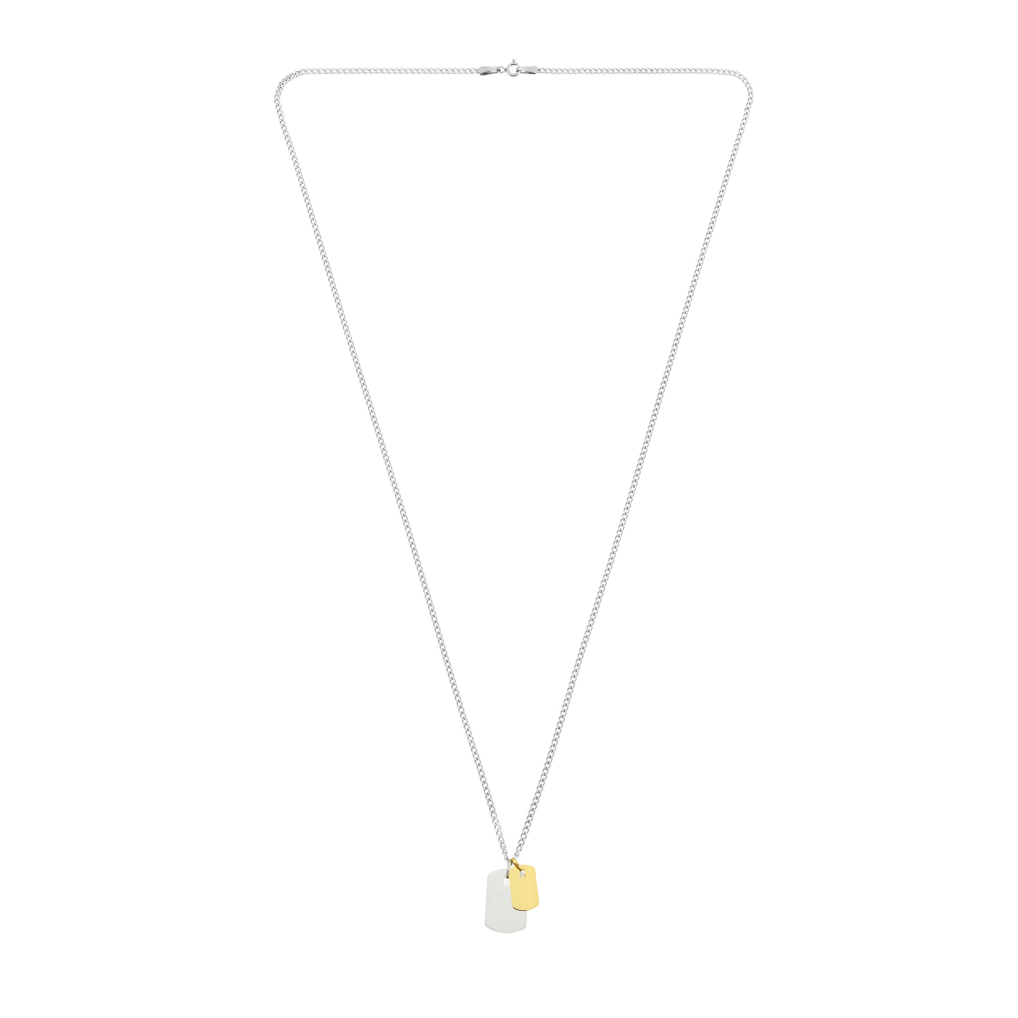 Gold And Silver Plates Necklace