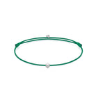 Green Cord Bracelet In Silver