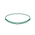 Green Cord Bracelet In Silver