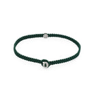 Green Octagon Macrame Bracelet In Silver