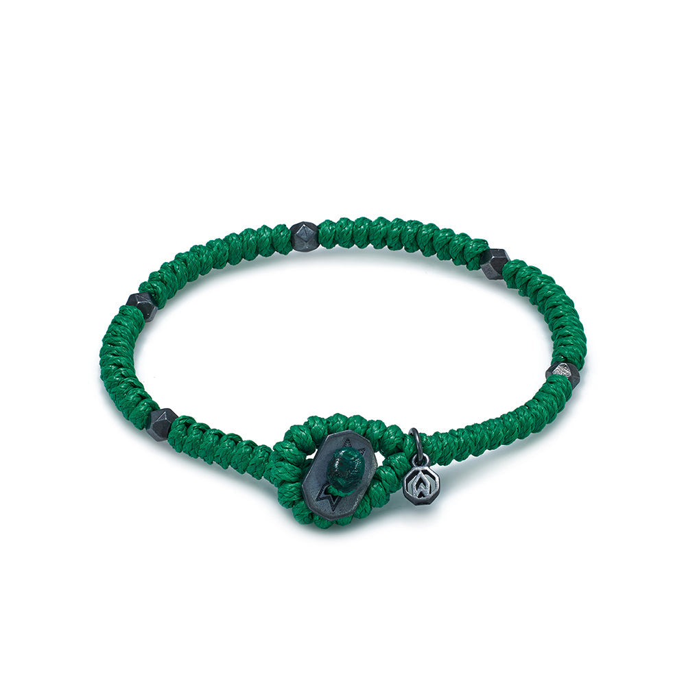 Green Snake Knot Bracelet In Oxide
