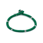 Green Snake Knot Bracelet In Silver
