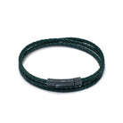 Green Triple Leather Bracelet In Oxide