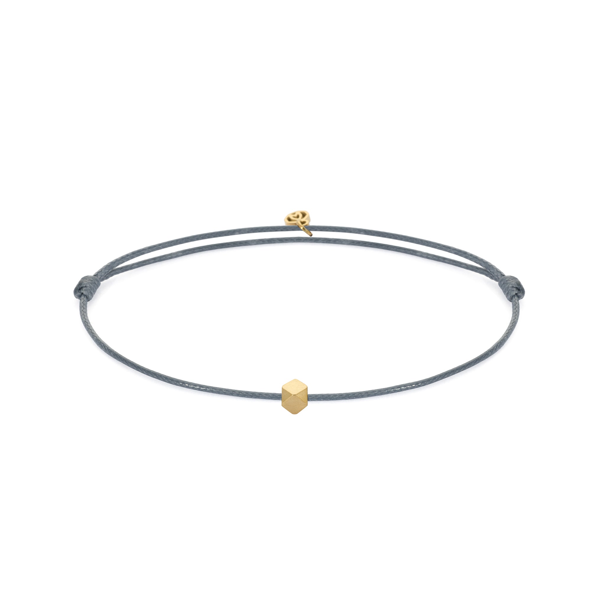 Grey Cord Bracelet In Gold