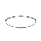 Grey Cord Bracelet In Silver