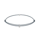 Grey Cord Bracelet In Silver