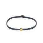 Grey Octagon Macrame Bracelet In Gold