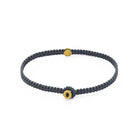 Grey Octagon Macrame Bracelet In Gold