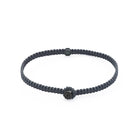 Grey Octagon Macrame Bracelet In Oxide