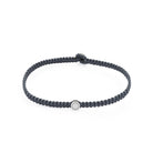 Grey Octagon Macrame Bracelet In Silver