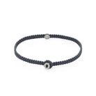 Grey Octagon Macrame Bracelet In Silver