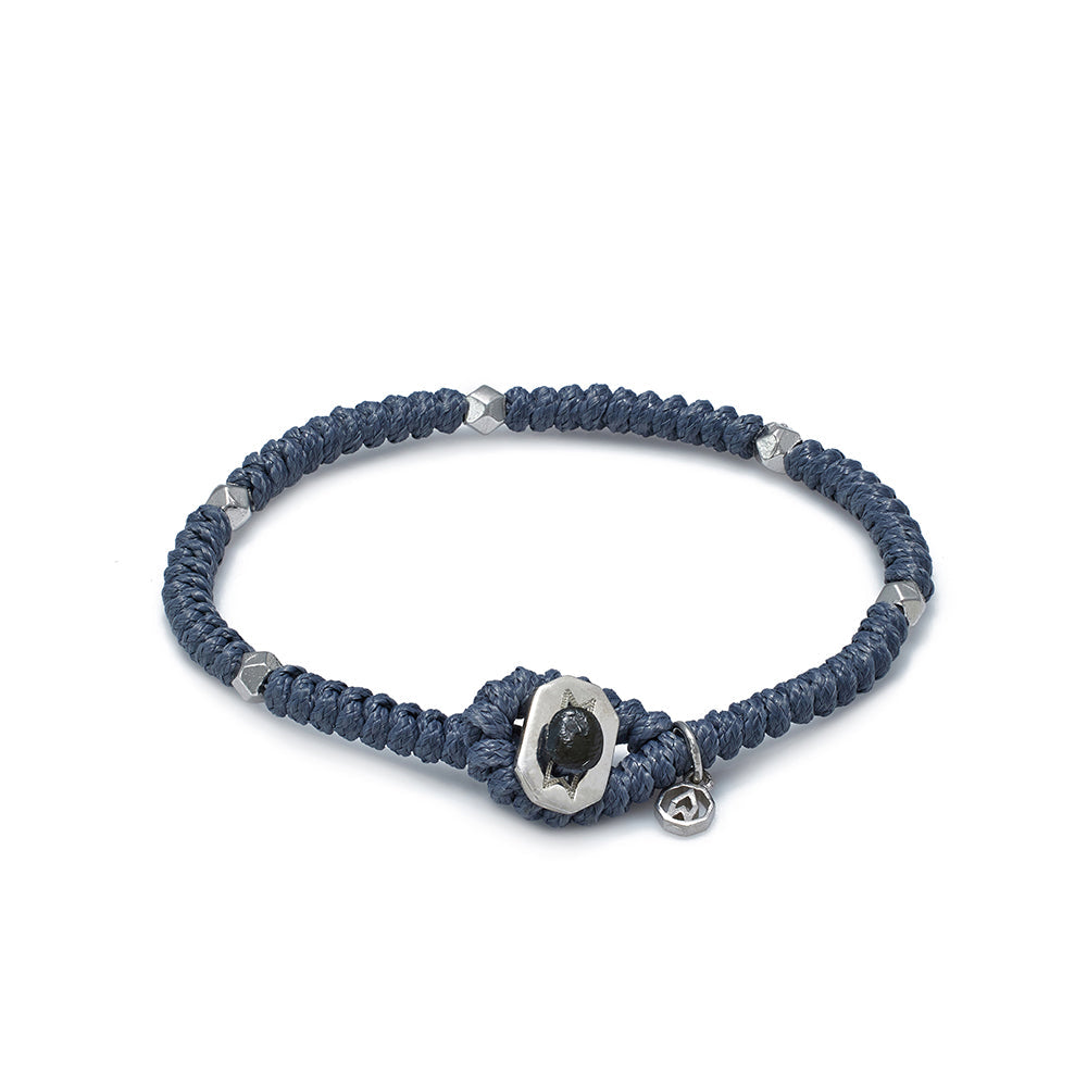 Grey Snake Knot Bracelet In Silver