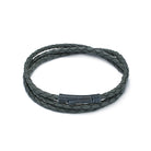 Grey Triple Leather Bracelet In Oxide