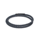 Grey Double Leather Bracelet In Oxide