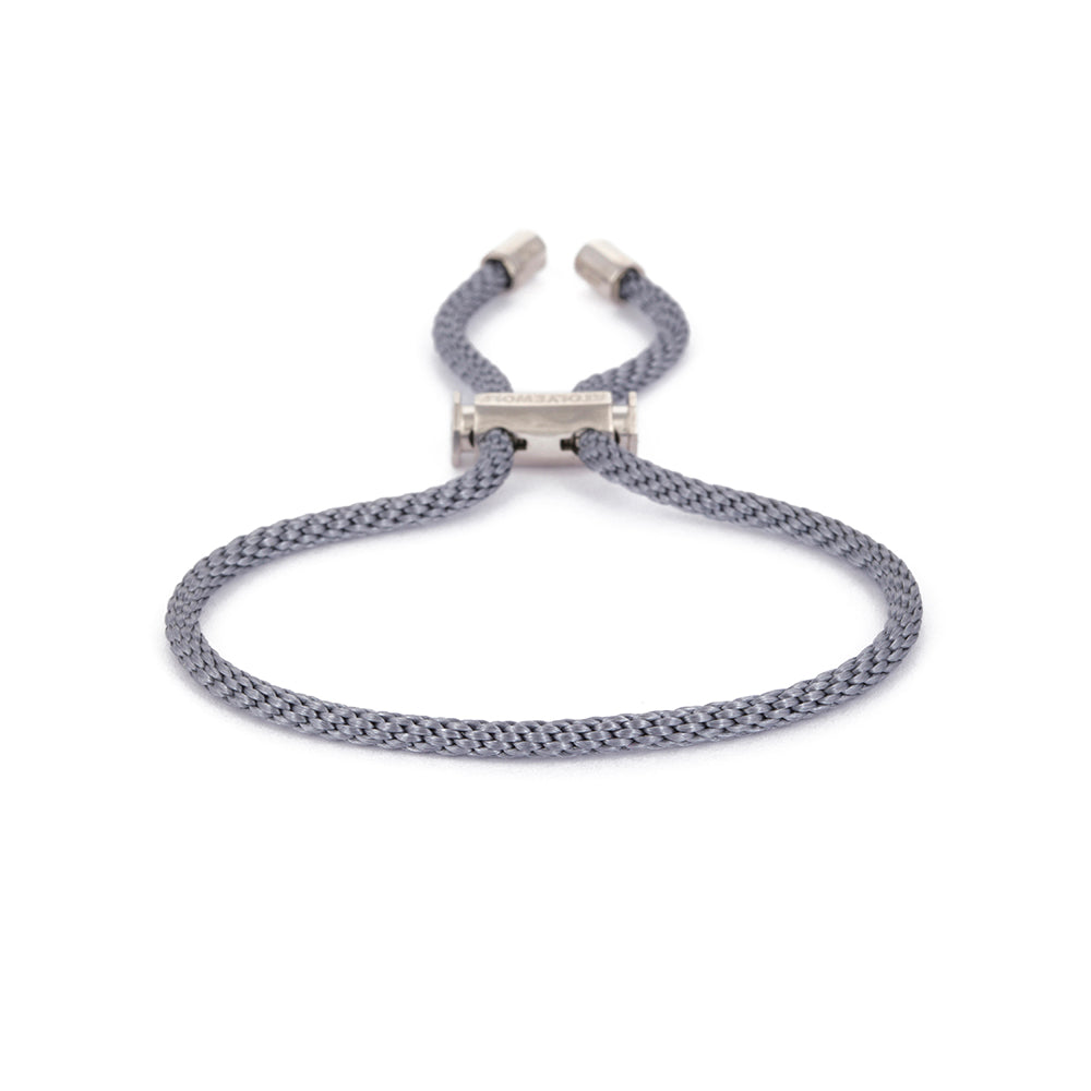Grey Lace Bracelet In Silver