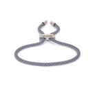 Grey Lace Bracelet In Silver