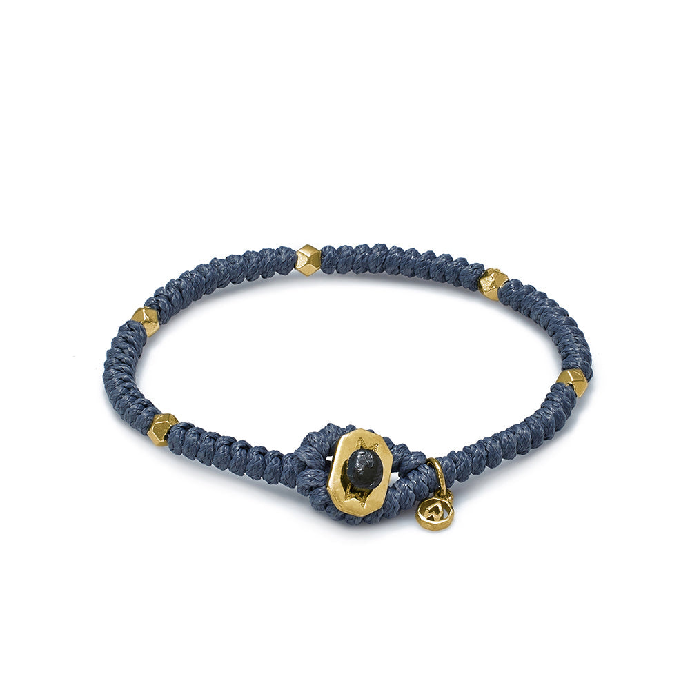 Grey Snake Knot Bracelet In Gold