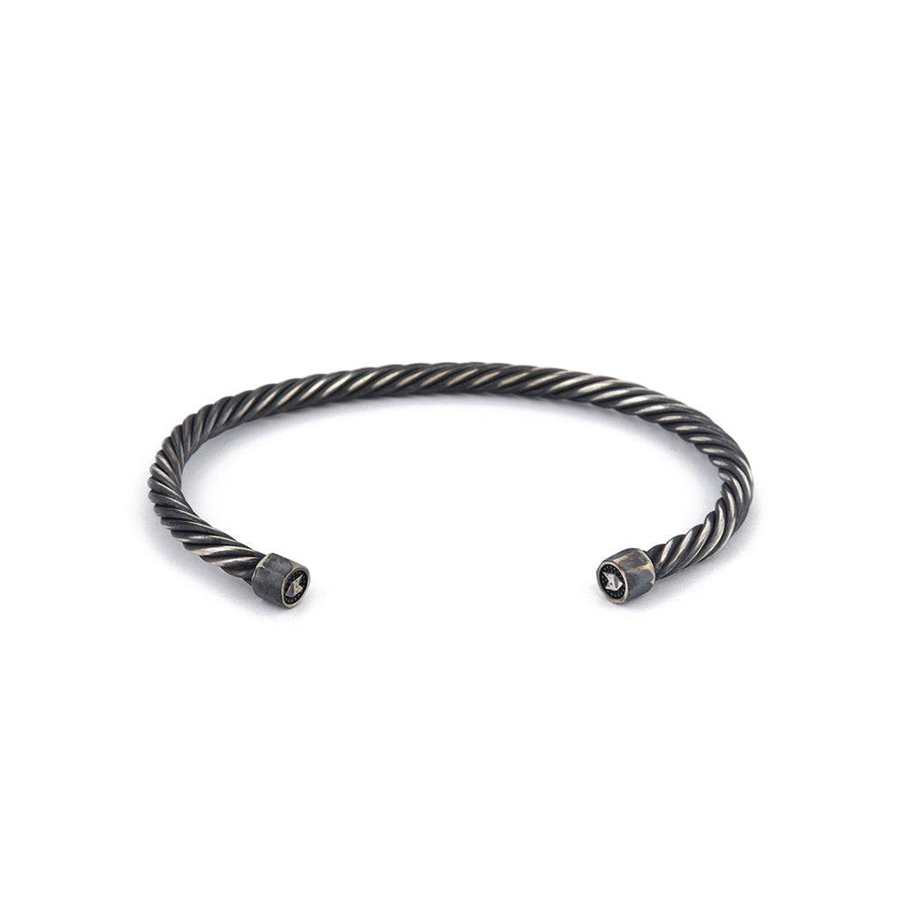 Helical Chain Bangle In Oxide