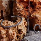 Helical Chain Bangle In Oxide