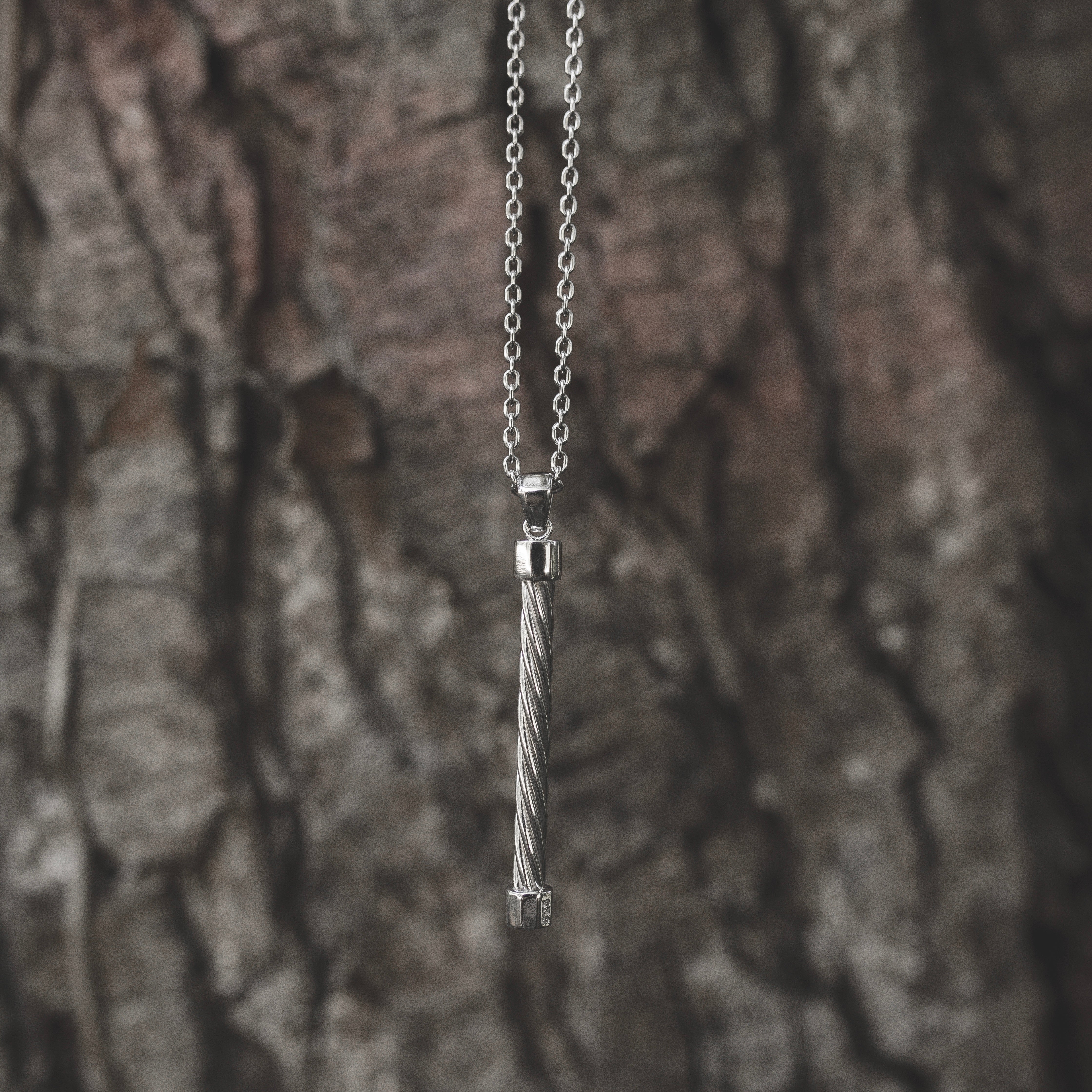 Helical Chain Necklace In Silver