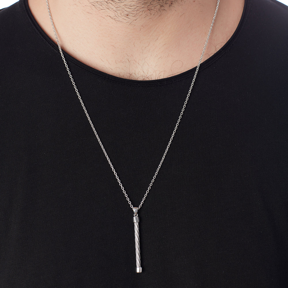 Helical Chain Necklace In Silver