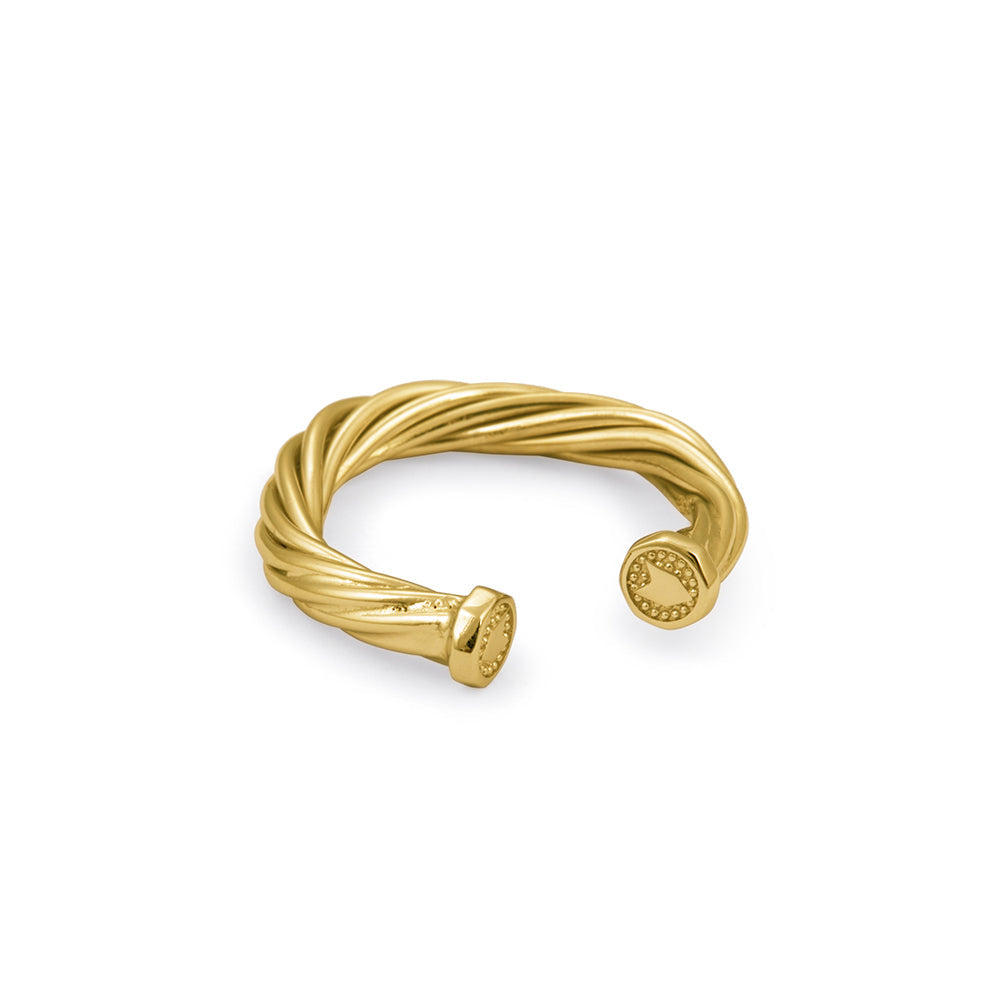 Helical Chain Ring In Gold