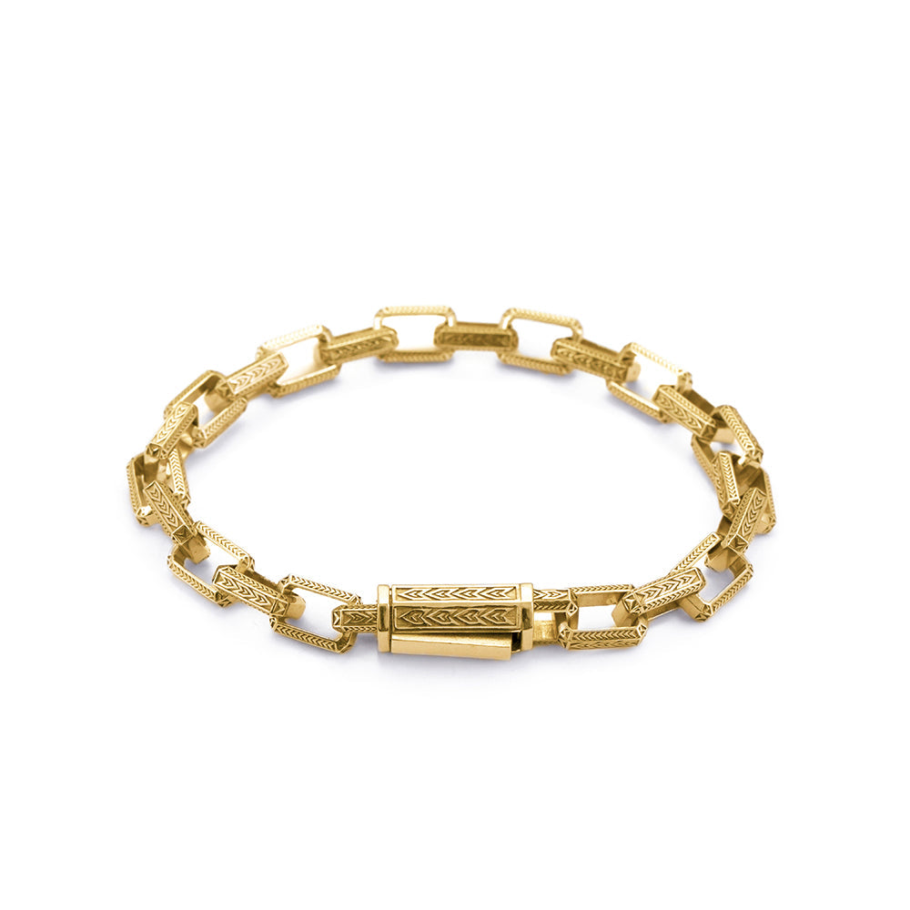 Inlaid Chain Bracelet In Gold