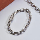 Inlaid Chain Bracelet In Silver