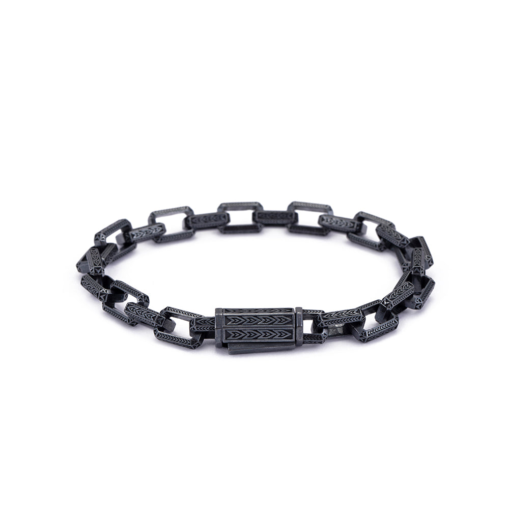 Inlaid Chain Bracelet In Oxide