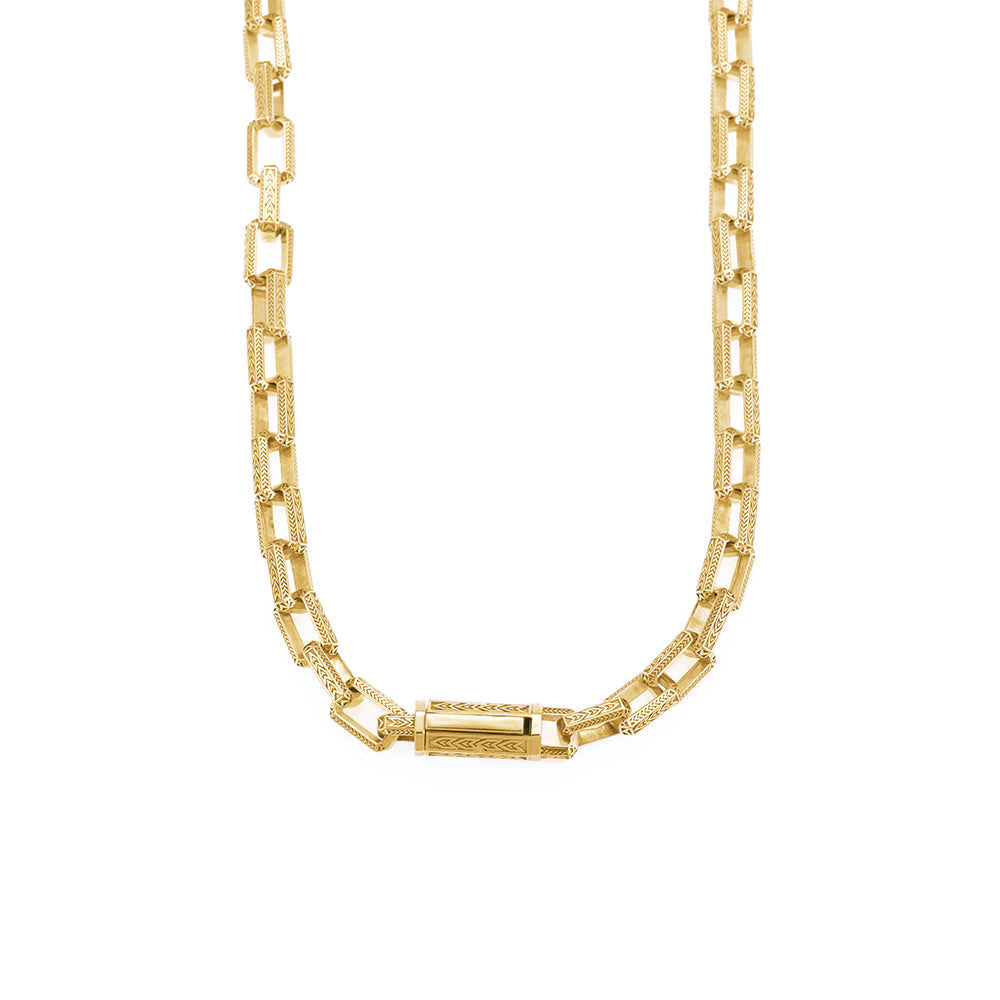 Inlaid Chain Necklace In Gold