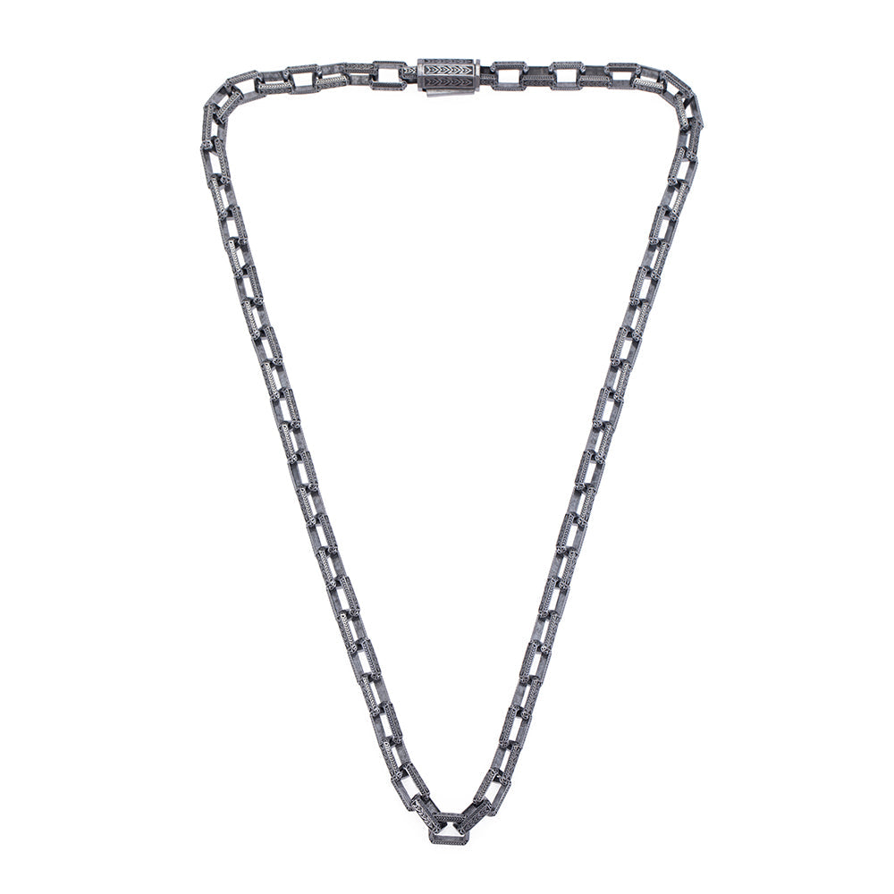 Inlaid Chain Necklace In Oxide