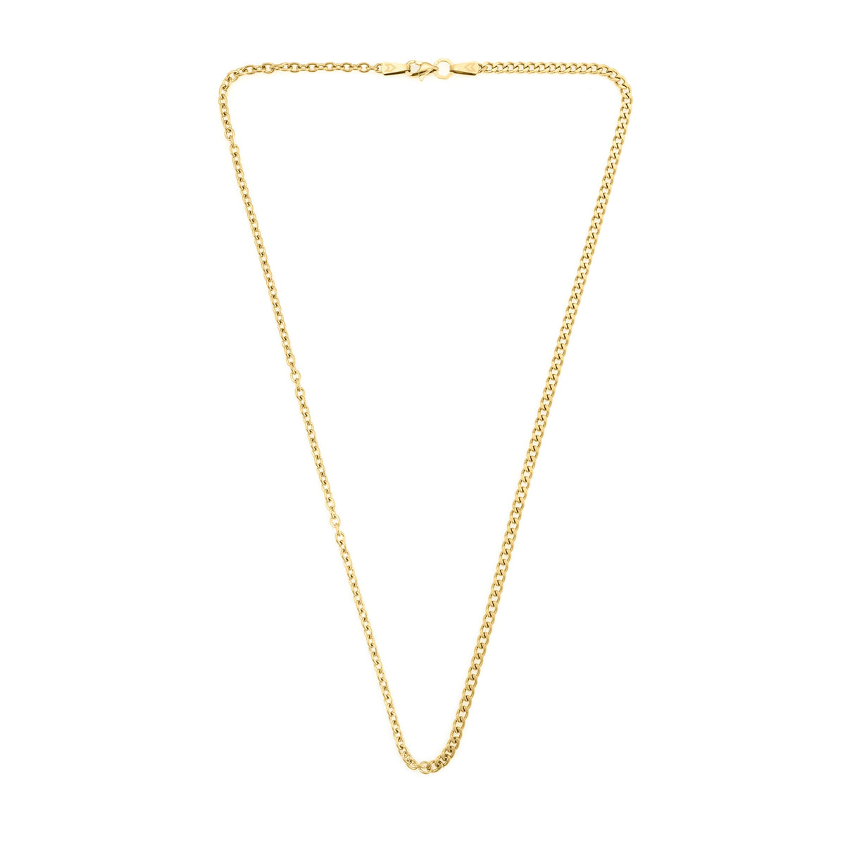 Cable Curb Necklace In Gold