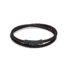 Brown Double Leather Bracelet In Oxide