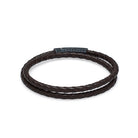 Brown Double Leather Bracelet In Oxide