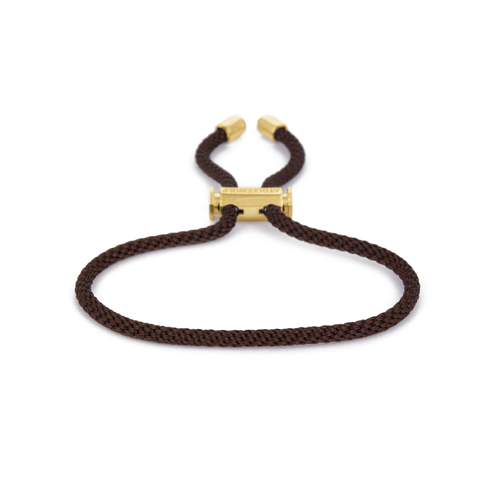 Brown Lace Bracelet In Gold