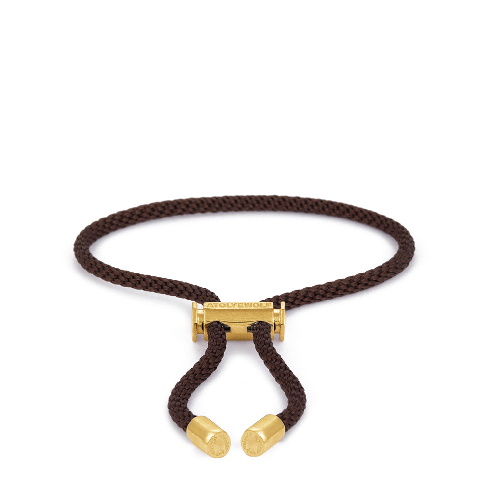 Brown Lace Bracelet In Gold
